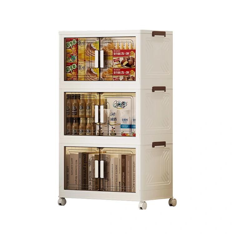 Magnetic Doors 4 Tier Stackable Storage Bin with Lid