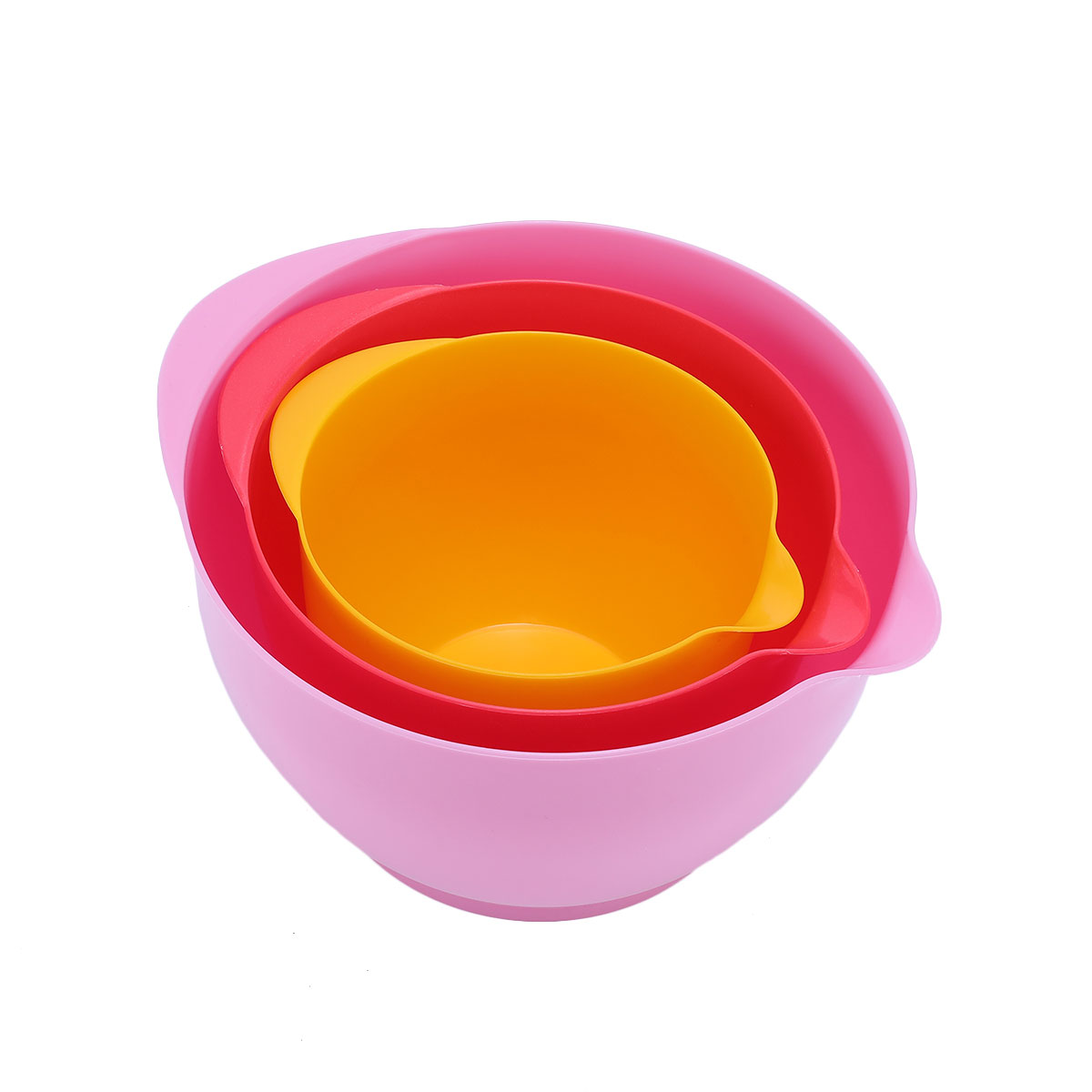 Mixing Bowls With Lid Set 3 Pieces Plastic Salad Nesting Bowl