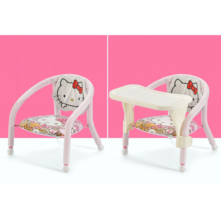 Waterproof Soft Cushion Toddlers Feeding Chair With Removable Dining Plate